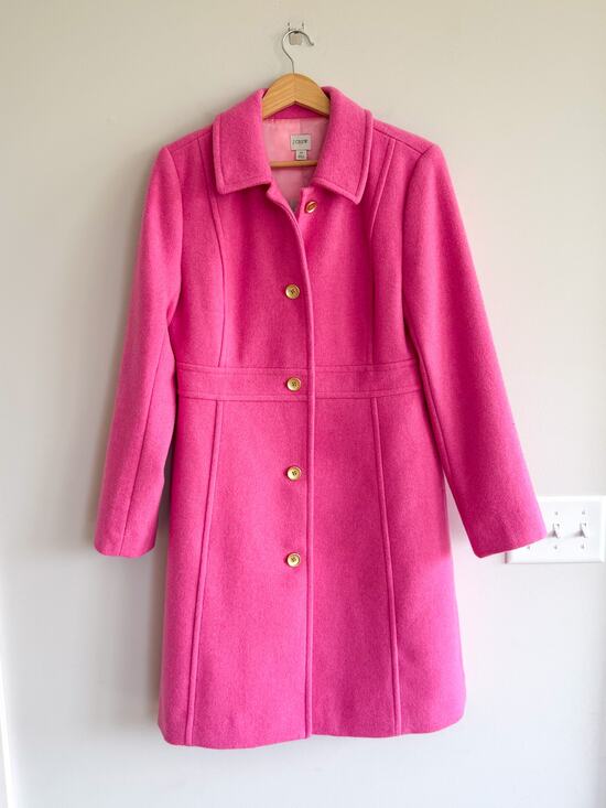 J. Crew Jackets & Blazers - J. Crew Wool-Blend Lady Day Mid-Length Trench Coat Pink 10 NWT